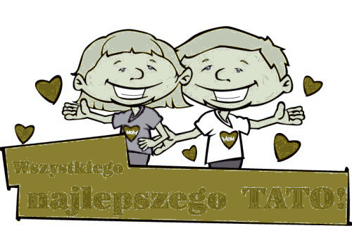 Dzieci z banerem wszystkiego najlepszego tato